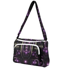 Fractal Purple Elements Violet Front Pocket Crossbody Bag