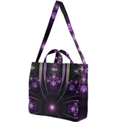 Fractal Purple Elements Violet Square Shoulder Tote Bag