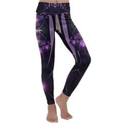 Fractal Purple Elements Violet Kids  Lightweight Velour Classic Yoga Leggings