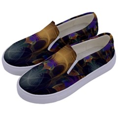 Fractal Colorful Pattern Design Kids  Canvas Slip Ons by Wegoenart