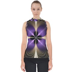 Fractal Glow Flowing Fantasy Mock Neck Shell Top