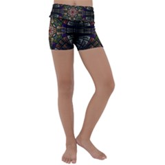 Fractal Detail Elements Pattern Kids  Lightweight Velour Yoga Shorts by Wegoenart