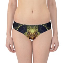 Fractal Yellow Gold Decorative Hipster Bikini Bottoms by Wegoenart