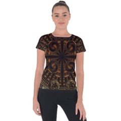 Fractal Circle Globes Geometric Short Sleeve Sports Top 