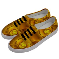 Fractal Yellow Flower Floral Men s Classic Low Top Sneakers by Wegoenart