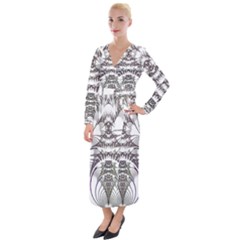 Fractal Delicate Intricate Velvet Maxi Wrap Dress by Wegoenart