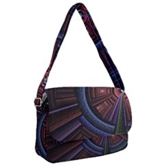 Fractal Circle Pattern Curve Courier Bag by Wegoenart