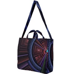 Fractal Circle Pattern Curve Square Shoulder Tote Bag by Wegoenart