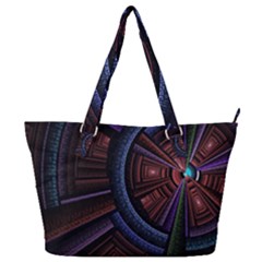 Fractal Circle Pattern Curve Full Print Shoulder Bag by Wegoenart