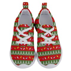 Christmas Papers Red And Green Running Shoes by Wegoenart