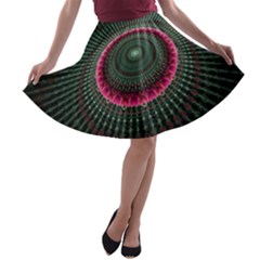 Fractal Circle Fantasy Texture A-line Skater Skirt by Wegoenart