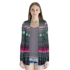 Fractal Circle Fantasy Texture Drape Collar Cardigan