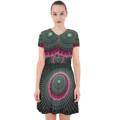 Fractal Circle Fantasy Texture Adorable In Chiffon Dress