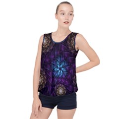 Geometry Fractal Colorful Geometric Bubble Hem Chiffon Tank Top by Wegoenart