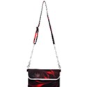 Abstract Curve Dark Flame Pattern Mini Crossbody Handbag View1