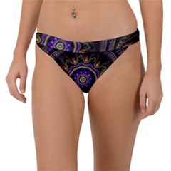 Fractal Vintage Colorful Decorative Band Bikini Bottom by Wegoenart