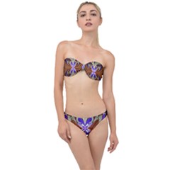 Fractal Splits Silver Gold Classic Bandeau Bikini Set by Wegoenart