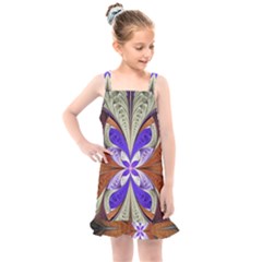 Fractal Splits Silver Gold Kids  Overall Dress by Wegoenart