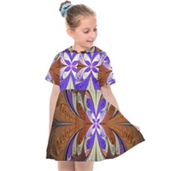 Fractal Splits Silver Gold Kids  Sailor Dress by Wegoenart