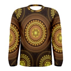 Fractal Yellow Gold Circles Men s Long Sleeve Tee