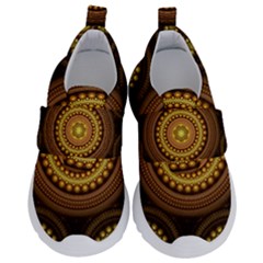 Fractal Yellow Gold Circles Velcro Strap Shoes