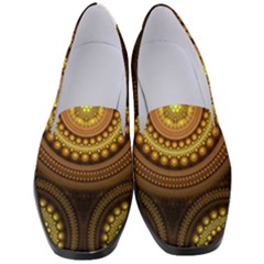 Fractal Yellow Gold Circles Women s Classic Loafer Heels by Wegoenart