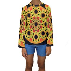 Fractal Art Design Pattern Fractal Kids  Long Sleeve Swimwear by Wegoenart