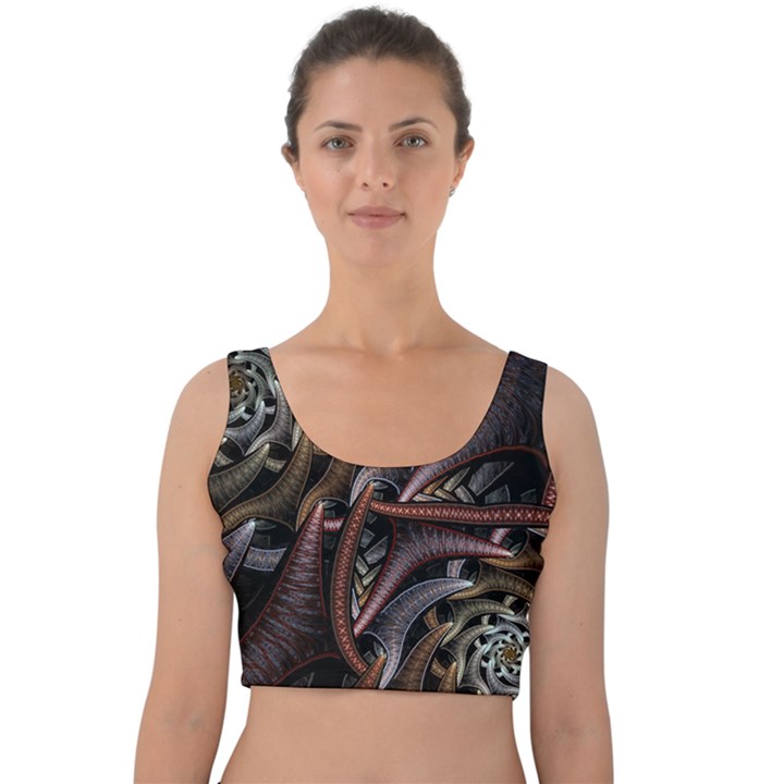 Geometry Math Fractal Art Velvet Crop Top