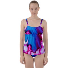 Abstract Detail Art Texture Twist Front Tankini Set by Wegoenart