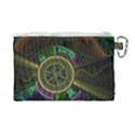 Fractal Threads Colorful Pattern Canvas Cosmetic Bag (Large) View2