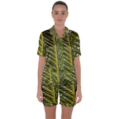 Palm Fronds Palm Palm Leaf Plant Satin Short Sleeve Pyjamas Set by Wegoenart