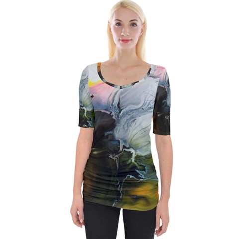 Art Abstract Painting Abstract Wide Neckline Tee by Wegoenart