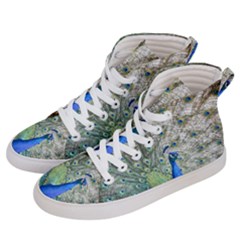 Peacock Bird Colorful Plumage Men s Hi-top Skate Sneakers by Wegoenart