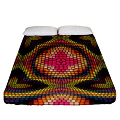 Kaleidoscope Art Pattern Ornament Fitted Sheet (California King Size)