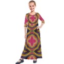 Kaleidoscope Art Pattern Ornament Kids  Quarter Sleeve Maxi Dress View1