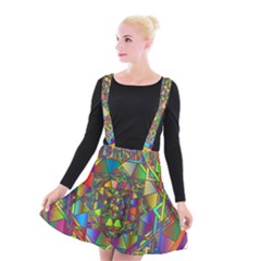 Mandala Star Interlocked Suspender Skater Skirt by Wegoenart