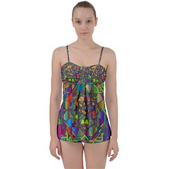 Mandala Star Interlocked Babydoll Tankini Set by Wegoenart