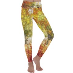 Autumn Kaleidoscope Art Pattern Kids  Lightweight Velour Classic Yoga Leggings by Wegoenart