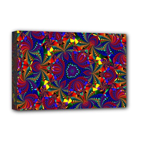 Kaleidoscope Pattern Ornament Deluxe Canvas 18  X 12  (stretched) by Wegoenart