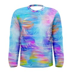 Background Drips Fluid Colorful Men s Long Sleeve Tee