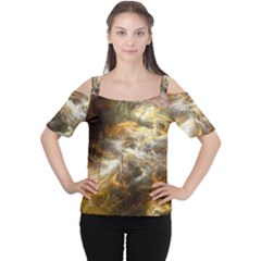 Fractal Background Color Colorful Cutout Shoulder Tee