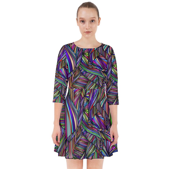 Abstract Background Smock Dress