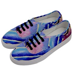 Painting Abstract Blue Pink Spots Men s Classic Low Top Sneakers by Wegoenart