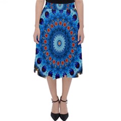 Rose Kaleidoscope Art Pattern Classic Midi Skirt by Wegoenart