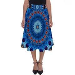 Rose Kaleidoscope Art Pattern Perfect Length Midi Skirt by Wegoenart