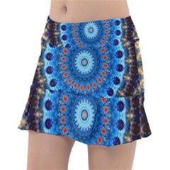 Rose Kaleidoscope Art Pattern Tennis Skirt by Wegoenart