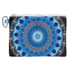 Rose Kaleidoscope Art Pattern Canvas Cosmetic Bag (xl) by Wegoenart