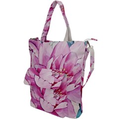 Art Painting Flowers Peonies Pink Shoulder Tote Bag by Wegoenart