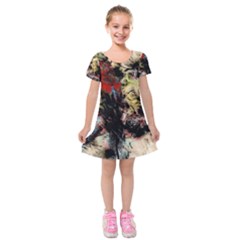 Ara Bird Parrot Animal Art Kids  Short Sleeve Velvet Dress by Wegoenart