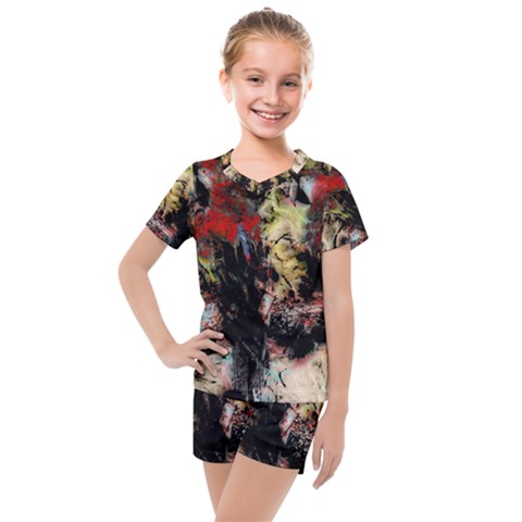 Ara Bird Parrot Animal Art Kids  Mesh Tee And Shorts Set by Wegoenart